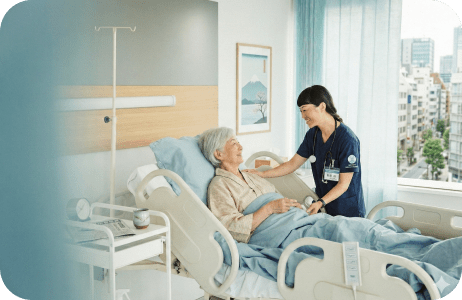 caregiver looking after a patient